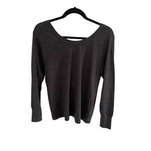 Victoria’s Secret Sport Twist Open Back Sweater Long Sleeve Charcoal‎ Size S NWT